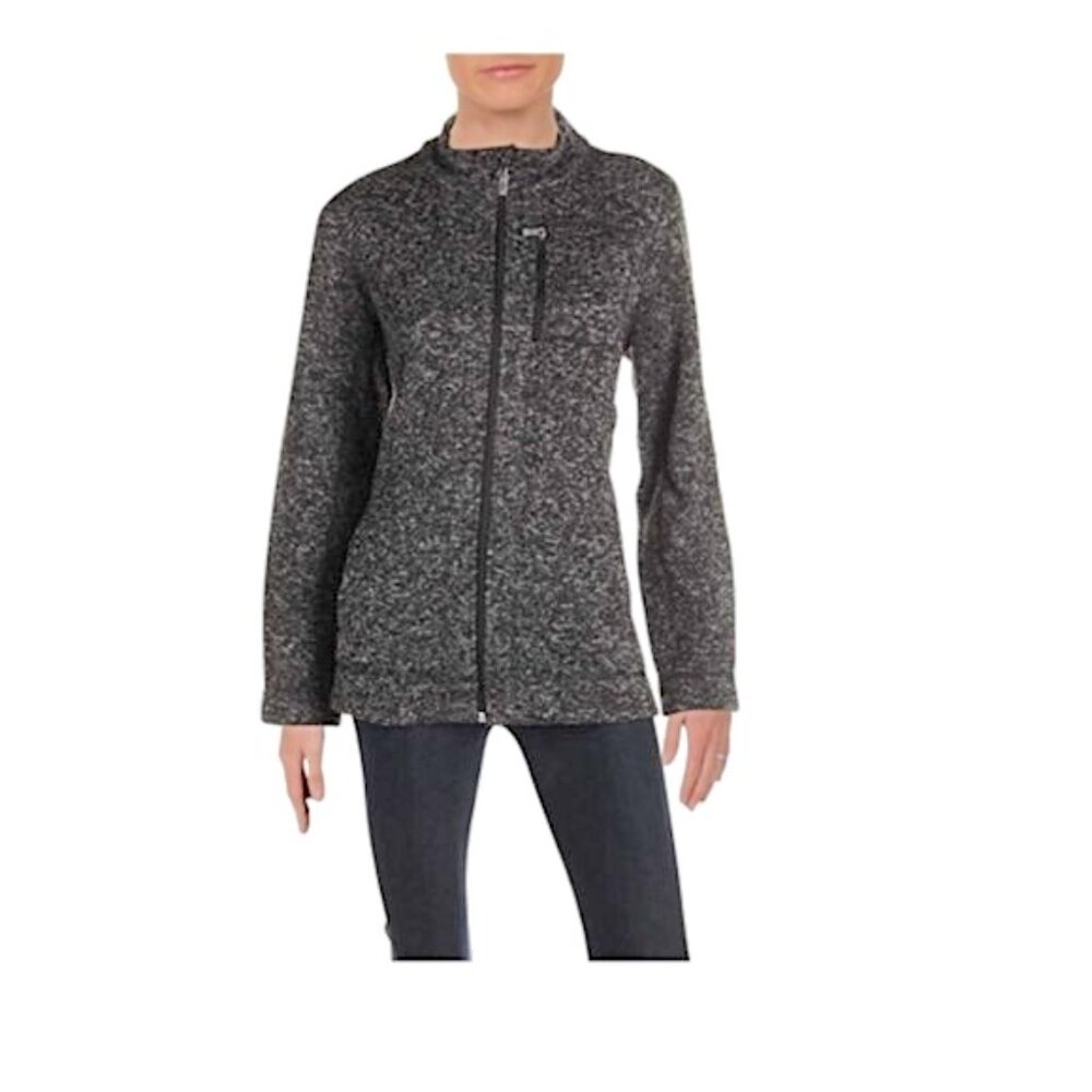 Calvin Klein Womens Fleece Jacket Heather Full Zip Long Sleeve Sz M EUC😊